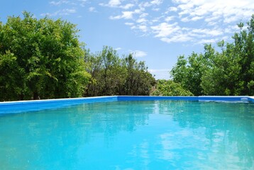 Swimming Pool, Blue Water, Blue Sky