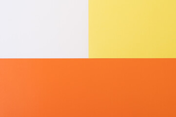 Yellow, white and orange background. Divided into three blocks. Backgrounds, textures.