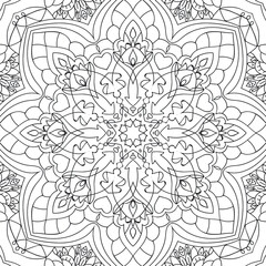 Adult Coloring Book / Antistress / Manadala / Black and White / Flower / Oriental Pattern / Tattoo / Zentangle