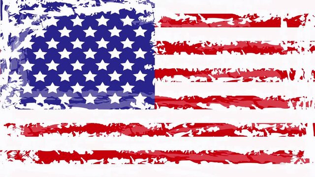 Grunge USA flag. American flag with grunge texture. Dirty flag of USA. Abstract motion graphics and animated background. video animation. Minimal footage cover design. stock footage