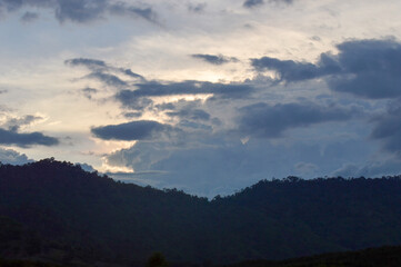 sunset in the mountains