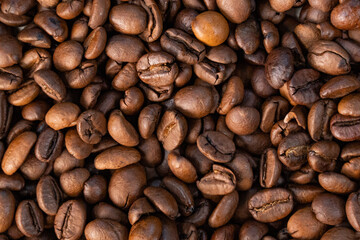 natural roasted brown coffee beans
