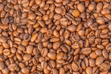 natural roasted brown coffee beans