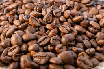 natural roasted brown coffee beans
