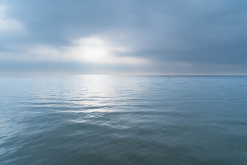 Seascape in cloudy morning in Japan.