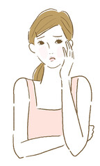 Illustration of a distressed young woman
