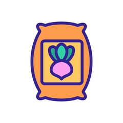 turnip bag icon vector. turnip bag sign. isolated color symbol illustration