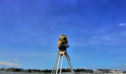 surveyor equipment on construction site