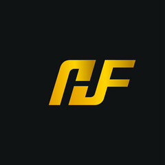 creative minimal HF logo icon design in vector format with letter H F