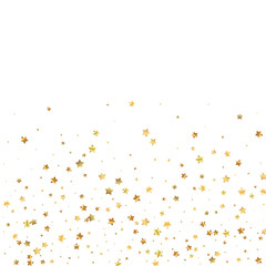 Gold stars random luxury sparkling confetti. Scatt