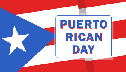 Puerto Rico Independence Day vector poster with national flag and text. All elements are isolated with the ability to edit.