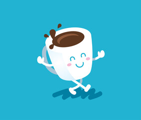 Cute and sweet cup of coffee, for breakfast is your best friend!