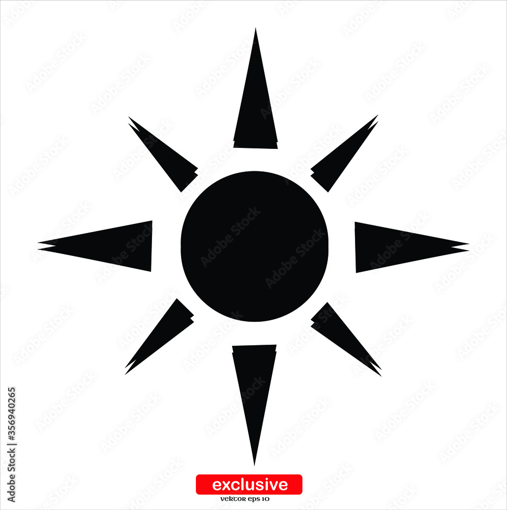 Poster sun icon.flat design style vector illustration for graphic and web design.