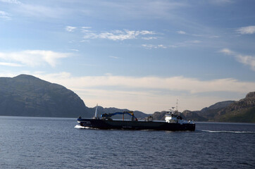 Sognefjord, Norway, Scandinavia. View from the board of Flam - Bergen ferry.
