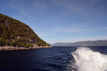 Obraz premium Sognefjord, Norway, Scandinavia. View from the board of Flam - Bergen ferry.