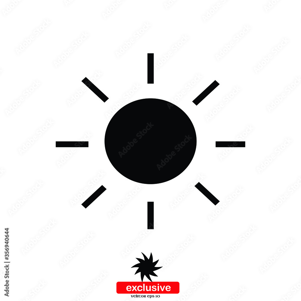 Poster sun icon.flat design style vector illustration for graphic and web design.