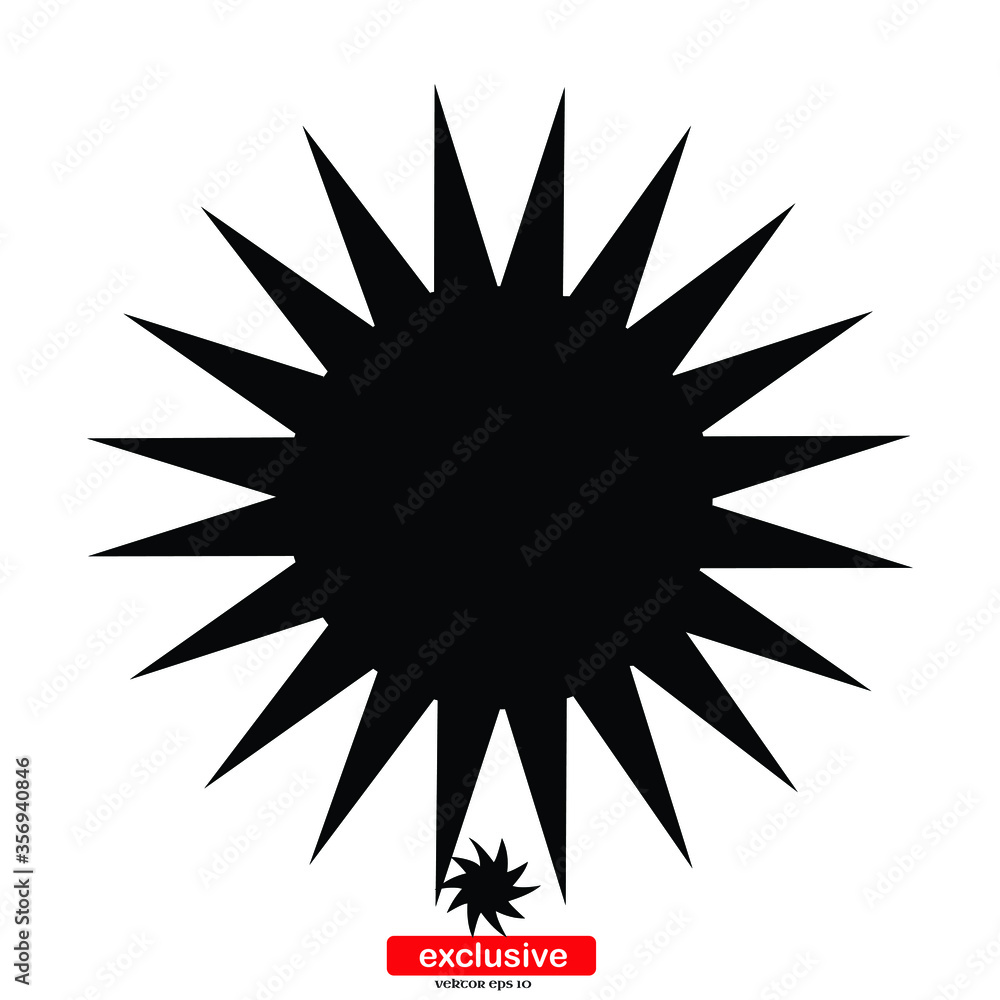 Poster sun icon.flat design style vector illustration for graphic and web design.