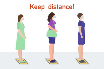 Social distancing People stay Coronavirus COVID-19