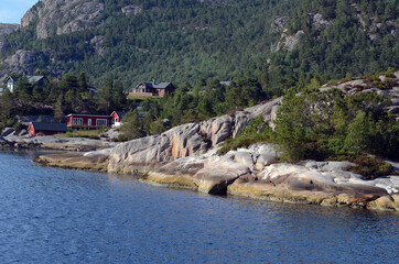 Sognefjord, Norway, Scandinavia. View from the board of Flam - Bergen ferry.