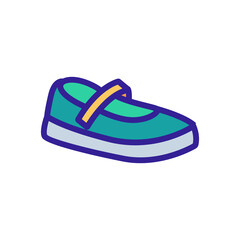 mary jane shoe icon vector. mary jane shoe sign. isolated color symbol illustration