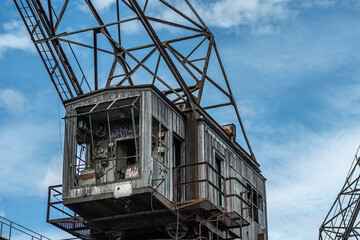 Part of a broken and handed over crane who retired after serving from 1936 in the famous port city...