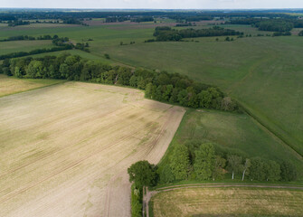Drohnen Luftaufnahme von diversen Agrarfeldern in Schleswig Holstein