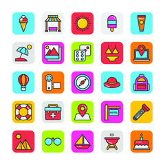 
Creative Flat Icons Set of Hotel And Travel
