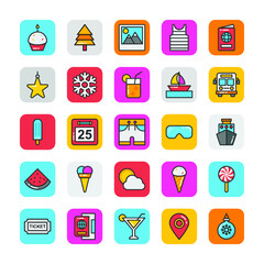 
Hotel And Travel Flat Icons Set
