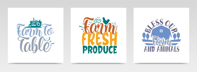 Farming quotes letter typography set illustration.
