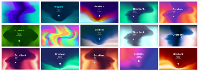 Smooth abstract colorful gradient backgrounds set. Vector collection of colorful blur background. Watercolor illustration element with mesh design of vibrant blend colors. Abstract fluid and colorful - obrazy, fototapety, plakaty