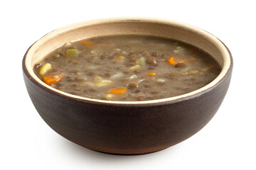 Lentil soup in a bowl.