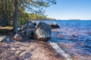 View of the shore of The Lake Saimaa, Sarviniemi, Taipalsaari, Finland