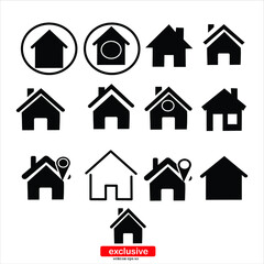 home icon.Flat design style vector illustration for graphic and web design.	
