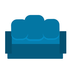 Turquoise sofa on a white background. Isolated vector illustration in a flat style. Retro-style. Furniture for apartments and offices. For interior design.