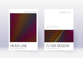Minimal cover design template set. Rainbow abstrac