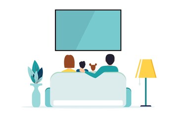 People watching the news, on a white background, vector illustration
