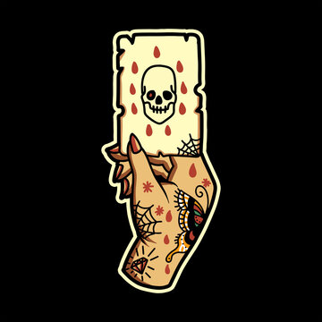 dead card tattoo vector design 