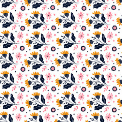 Seamless flower pattern vector surface textures for wallpapers
