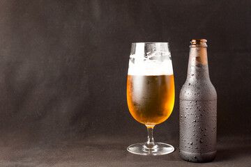 beer bottle on a black background
