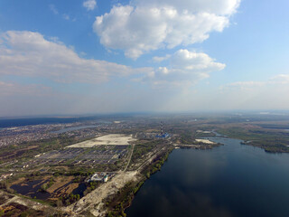 Fototapeta premium Residential area of Kiev (drone image). 