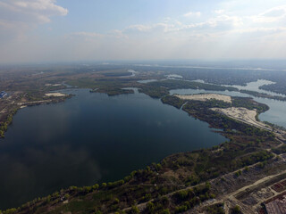 Residential area of Kiev (drone image). 