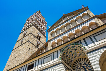 Pistoia, Tuscany, Italy: Piazza Duomo, the setting (in July) of the Giostra dell'Orso (Bear Joust)...