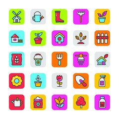 
Flat Vector Icons Pack Of Nature 
