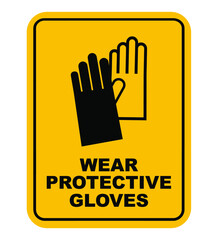 wear protective gloves sign vector