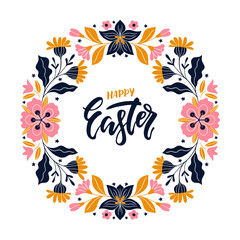 Fototapeta na wymiar Easter greeting card in Scandinavian style Easter holiday illustration
