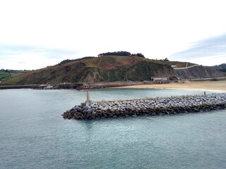 Beautiful beach view and green nature in Zumaia Basque Country Spain (1)