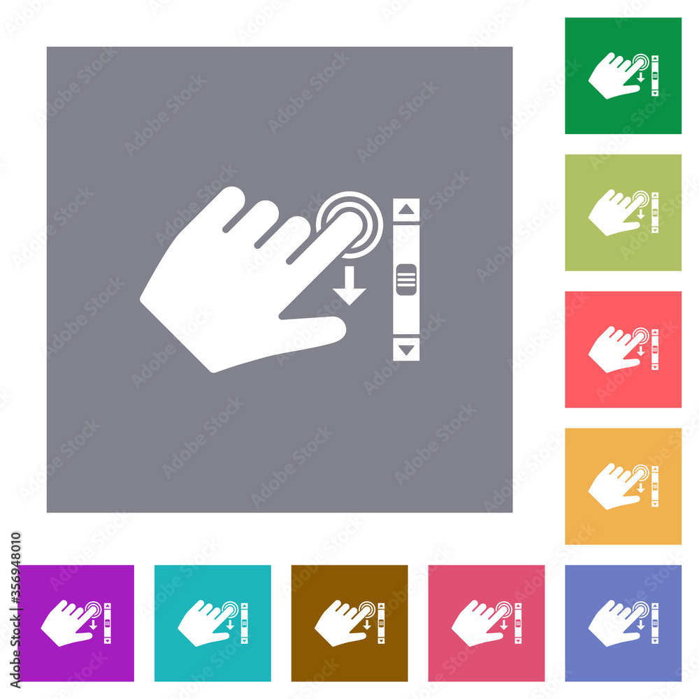 Poster left handed scroll down gesture square flat icons