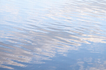 Background and texture of water waves, which reflects the clouds.