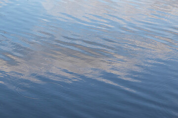 Background and texture of water waves, which reflects the clouds.