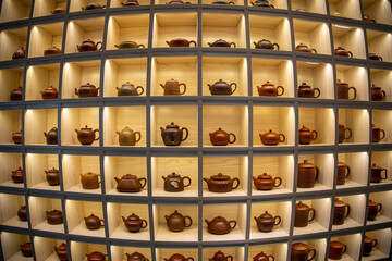 Exhibition of ceramic teapot handicraft